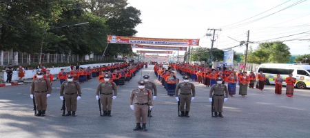 พิธีทำบุญตักบาตรและพิธีบวงสรวงอนุสาวรีย์วีรชนน้ำโสม ประจำปี 2565